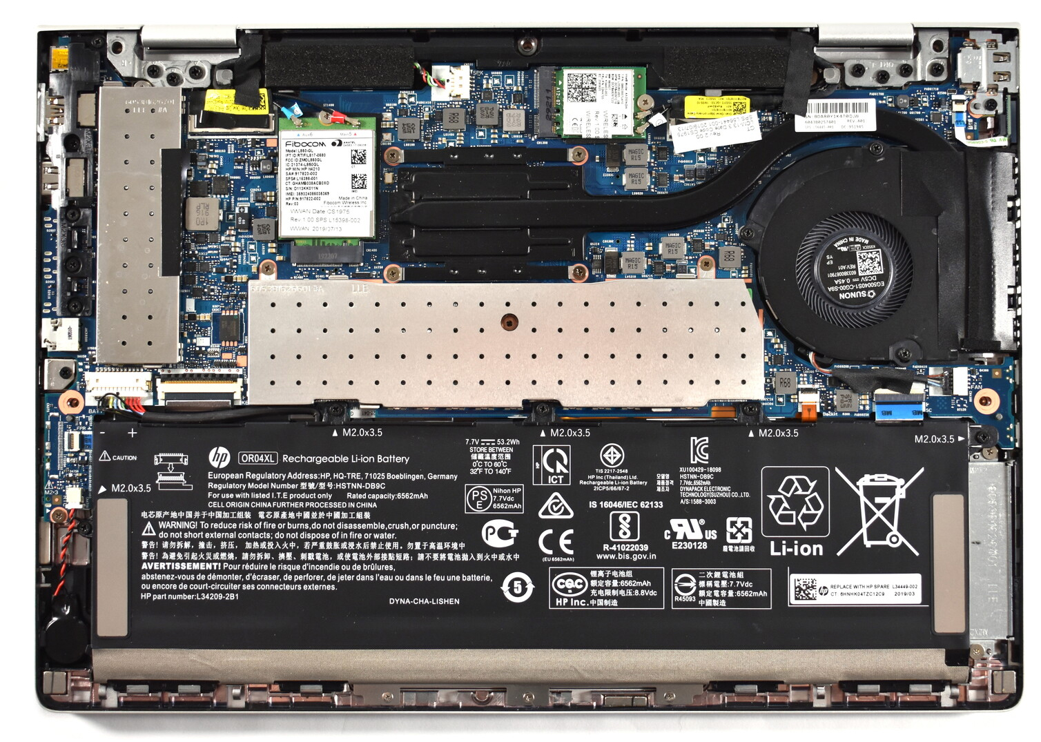 Internal Photo of HP Elitebook X360 830 G5 830 G6 zhan X13 G2 backlit Turkish TR keyboard (HP EliteBook x360 830 G6)